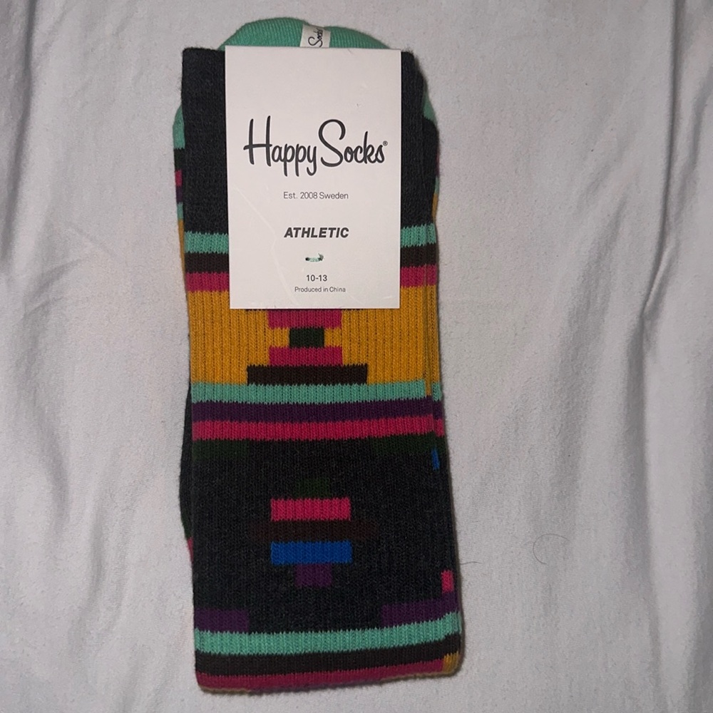 Happy socks athletic Aztec socks crew cut 8-12 men’s combed cotton